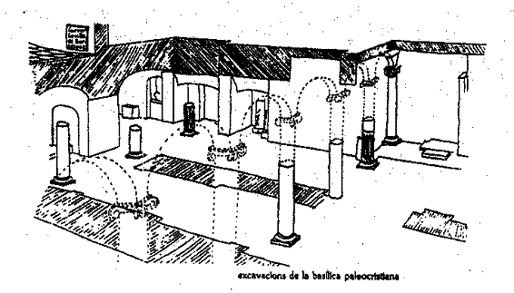 dibuix de la basílica paleocristiana